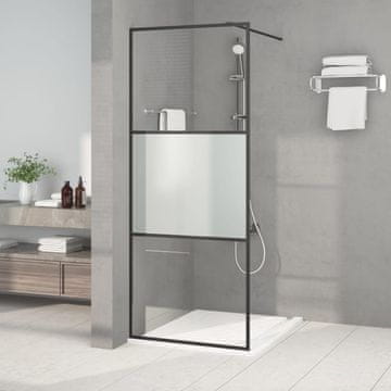 Vidaxl vidaXL Tuš zaslon, črn, 80 x 195 cm, polzmleto ESG steklo