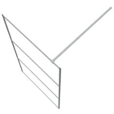 Vidaxl Pregrada za tuš srebrna 100x195 cm prozorno ESG steklo
