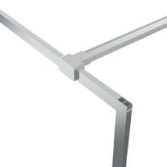 Vidaxl Pregrada za tuš srebrna 100x195 cm prozorno ESG steklo