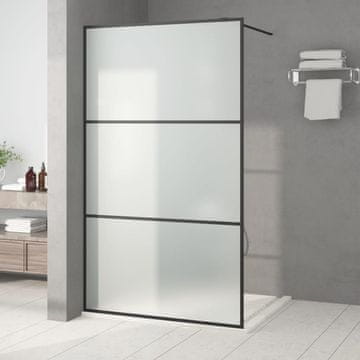Vidaxl vidaXL Tuš zaslon, črn, 115x195 cm, matirano ESG steklo