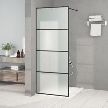 Vidaxl vidaXL Tuš zaslon, črn, 80 x 195 cm, matirano ESG steklo