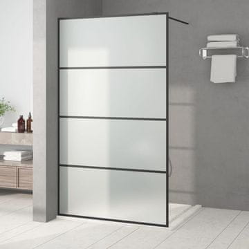 Vidaxl vidaXL Tuš zaslon, črn, 115x195 cm, matirano ESG steklo