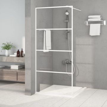 Vidaxl vidaXL Tuš paravan, bel, 90x195 cm, prozorno ESG steklo
