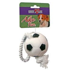 COBBYS PET AIKO FUN Nogometna žoga na vrvi 26cm,premer 7cm gumijasta igrača za pse