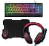 Trust Ziva gaming set, 4 v 1, tipkovnica, miška, podloga, slušalke, črn (24233)