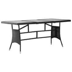Vidaxl Vrtna miza iz poli ratana 170x80x74 cm črna