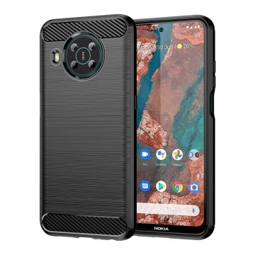 slomart carbon case fleksibilni ovitek za nokia x20 / x10 črn