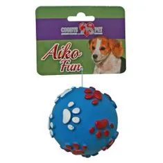 COBBYS PET AIKO FUN Žoga z odtisi tačk 8cm gumijasta igrača za pse