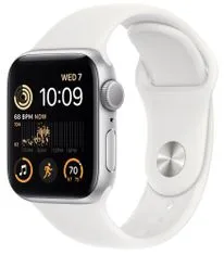 Apple Watch SE 2022 pametna ura, 40 mm, ohišje Silver, pašček White (MNJV3BS/A)