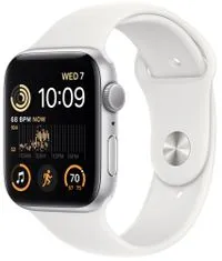 Apple Watch SE 2022 pametna ura, 44 mm, ohišje Silver, pašček White (MNK23BS/A)