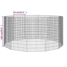 shumee 12-delna ograda za zajce 54x100 cm pocinkano železo