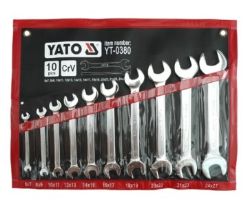 shumee YATO SATINIRANI ODPRTI KLJUČI 10 kom. 6-27 mm. KOVČEK 0380