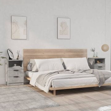 Vidaxl vidaXL Nočne omarice, komplet 2 kosov, betonsko siva, material na osnovi lesa