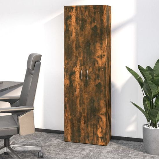 Vidaxl Pisarniška omara dimljeni hrast 60x32x190 cm konstruiran les