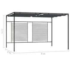 Vidaxl Paviljon z zložljivo streho 4x3x2,3 m antraciten 180 g/m2