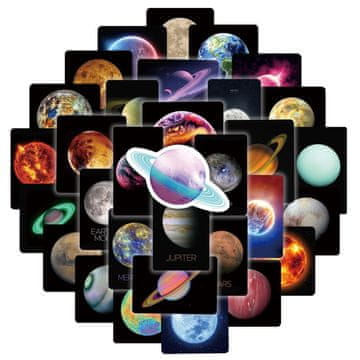 Northix Paket nalepk - Planeti