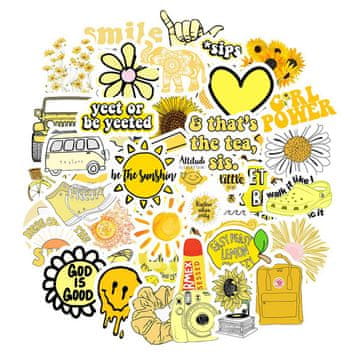 Northix Paket nalepk - rumena mešanica