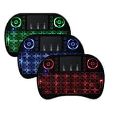 Northix Brezžična tipkovnica z dotikom in LED, QWERTY - črna 