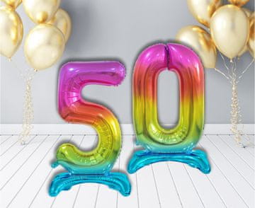shumee B&C folija balon številka 5 stoječa mavrica 74 cm