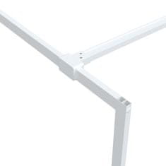 Vidaxl Pregrada za tuš bela 80x195 cm prozorno ESG steklo
