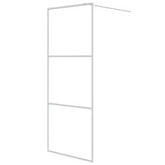 Vidaxl Pregrada za tuš bela 80x195 cm prozorno ESG steklo