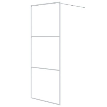 Vidaxl Pregrada za tuš bela 80x195 cm prozorno ESG steklo