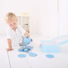 Bigjigs Toys Čajni set z modrimi pikami