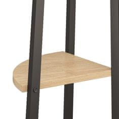 Vidaxl 5-nadstropni kotni regal svetlo rjav in črn 45,5x31,5x180 cm