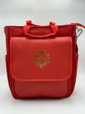 Rdeča elegantna retro šolska torba z britanskim motivom Lily