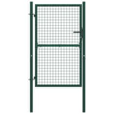 Vidaxl Vrata za ograjo iz jekla 100x200 cm zelena