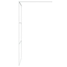 Vidaxl Pregrada za tuš bela 100x195 cm prozorno ESG steklo