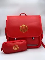Klarion Elegantna retro rdeča šolska torba s peresnico Hermiona
