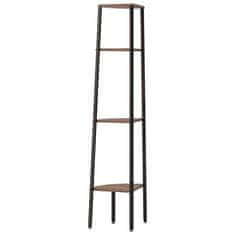 Vidaxl 4-nadstropni kotni regal temno rjav in črn 45,5x31,5x150 cm