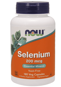 NOW Foods Selen, 200 µg, 180 zeliščnih kapsul