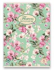 Pigna Šolski zvezek Nature Flowers, A4, kvadraten, 40 listov, mešani motivi