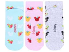 Disney 3x Roza-modre nogavice stopalke Mickey DISNEY
