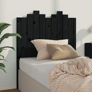 Vidaxl vidaXL Vzglavje postelje črno 96x4x110 cm masivni borov les