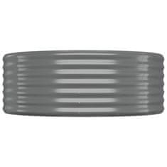 Vidaxl Visoka greda iz cinkanega jekla 396x100x36 cm siva