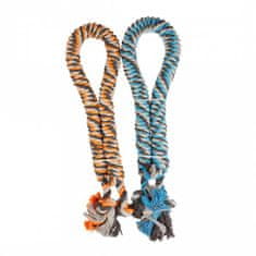 Duvo+ Zvit žvečilni vrv z vozlom modra/oranžna 3,2cm/90cm