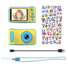 Zaparevrov Otroška mini kamera s fotoaparatom, rumena in modra