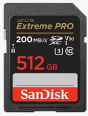 SanDisk Extreme Pro SDXC spominska kartica, 512 GB, UHS-I, C10, U3, V30