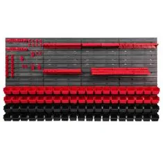 botle Stenska plošča za orodje 156 x 78 cm z 76 kos Škatla viseče Rdeča in Črna škatle plastika