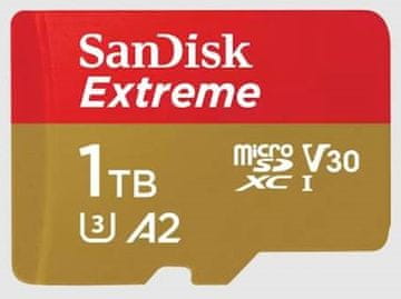 SanDisk Extreme micro SDXC spominska kartica, 1 TB, U3, V30, C10 + SD adapter