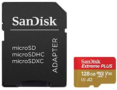 Extreme Plus micro SDXC spominska kartica, 128 GB, V30, U3, C10 + SD adapter