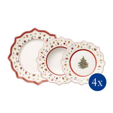 Villeroy & Boch Set božičnih krožnikov za 4 osebe TOY'S DELIGHT, 12 kos