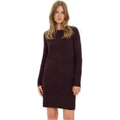 Vero Moda Ženska obleka VMDOFFY Relaxed Fit 10215523 Winetasting W. BLACK MELANGE (Velikost XL)