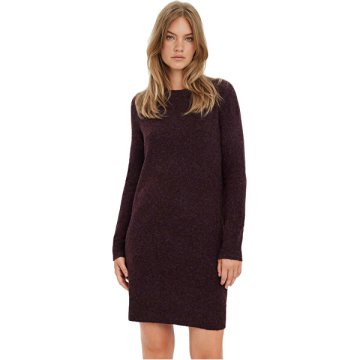 Vero Moda Ženska obleka VMDOFFY Relaxed Fit 10215523 Winetasting W. BLACK MELANGE
