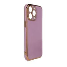 slomart vijoličen gel ovitek lighting colour za iphone 13 z zlatim okvirjem