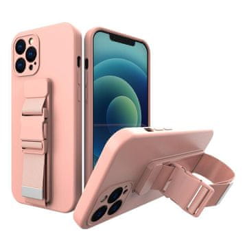 HURTEL Hurtel Rope Case silikonski ovitek z vrvico za Samsung Galaxy S22+ (S22 Plus), roza