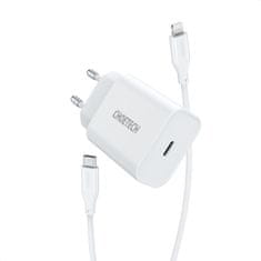 Choetech USB Type C 20W Power Delivery 3A omrežni polnilec + MFI USB Type C - Lightning kabel 1,2 m, bel (Q5004-V2-EU-CLWH)